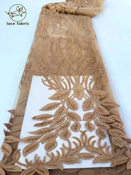 Новейшая африканская тюлевая сетчатая кружевная ткань 5 ярдов 2023 года, высококачественная нигерийская французская кружевная ткань для шитья свадебных платьев
