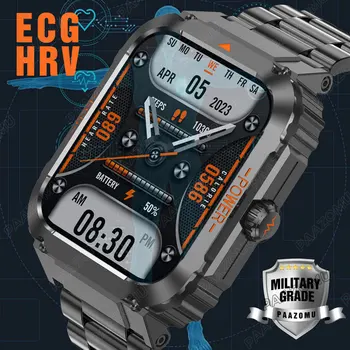 Новые Военные Умные часы для Здоровья ECG + PPG MET HRV Монитор уровня глюкозы в крови Спортивный Фитнес-трекер IP68 Водонепроницаемые Уличные Умные часы