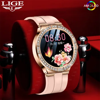 Новые модные женские смарт-часы LIGE, менструальная запись, кровяное давление, спортивный браслет с изготовленным на заказ циферблатом, водонепроницаемые женские умные часы
