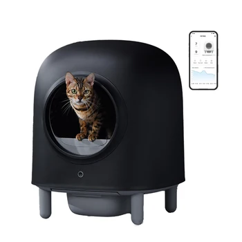 Новый автоматический Кошачий горшок Petree Cat Smart Toilet APP Дистанционное управление Интеллектуальным самоочищающимся Электронным туалетом для домашних животных
