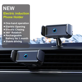 Новый Перезаряжаемый Электрический Автомобильный держатель для мобильного телефона Автоматическое Индукционное Открытие Закрытие автомобильного Кронштейна Android iPhone Навигационный Зажим