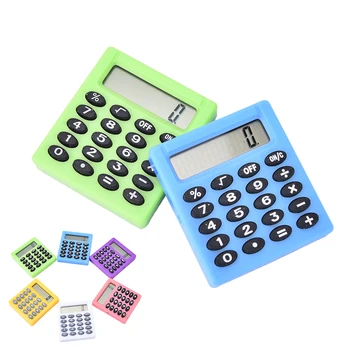 Новый студенческий мини-электронный калькулятор Ярких цветов для расчета офисных канцелярских принадлежностей Подарочная монетная батарея 1шт