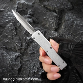 Ножи UTX 70 Micro Ultra Mini OTF Tech Knives Серебряные Следы Когтей UTX70 EDC Самооборона 204P DE Blade T6 Алюминиевые Карманные Ножи