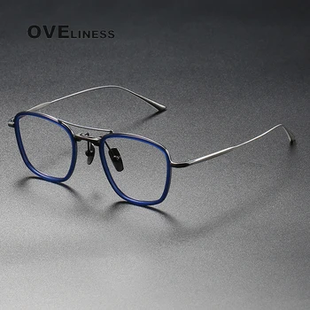 Оправа для очков из чистого титана для мужчин 2022, Новые очки по рецепту для мужчин, Квадратные очки для близорукости, оптические мужские очки