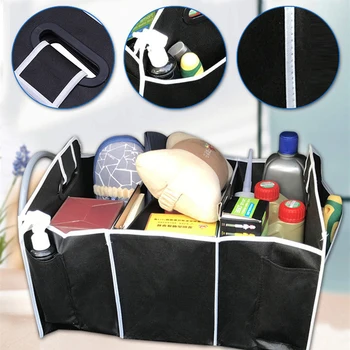 Органайзер для автомобильного багажника объемом 40 л Складной ящик для хранения с ручкой Складной куб для заднего багажника автомобиля Многофункциональный органайзер для хранения грузов