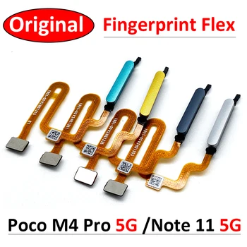 Оригинал для Xiaomi Poco M4 Pro/Redmi Note 11 5G Датчик отпечатков пальцев Клавиша возврата домой Кнопка меню Гибкий ленточный кабель