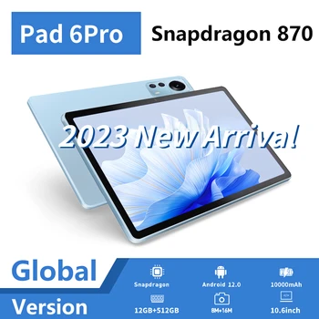 Оригинальный планшетный ПК Pad6 11 дюймов Snapdragon 870 процессор 12 ГБ 512 ГБ 10000 мАч 60 Гц Экран 2560 *1600 Android12 EpiTablet Туристический