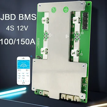 Плата защиты литиевой батареи JBD Smart BMS 4S 12V 100A 120A 150A 200A с коммуникационным портом UART и функцией нагрева Бесплатно BT