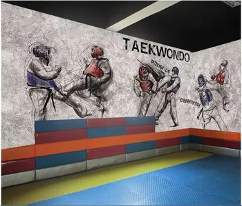 пользовательские фото 3D обои Тхэквондо тренажерный зал боксерский фон зал боевых искусств гостиная обустройство дома обои для стен 3d