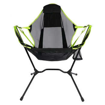 Портативное металлическое складное кресло Moon с откидной спинкой, уличное кресло для рыбалки, удобное большое кресло-качалка с подушкой LD727