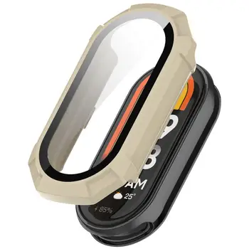 Протектор экрана Бампер ПК Жесткий Чехол + Стекло для Mi Band 8 Аксессуары NFC Защитный Чехол Smart Miband Cover Носимые устройства