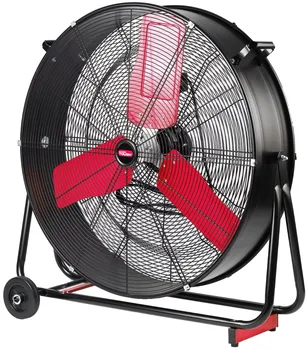 Сверхпрочный 30-дюймовый высокоскоростной барабанный вентилятор красного и черного цветов