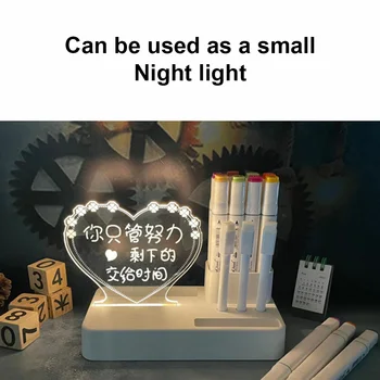 Светодиодная доска для Заметок Креативный Ночник USB Доска для сообщений Праздничный светильник С ручкой Подарки Для Детей Украшение Подруги Ночник