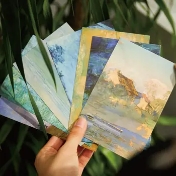 Серия картин маслом в стиле ретро, Оттиск почтовой открытки, европейский пейзаж, Абстрактная реалистичная копия открытки