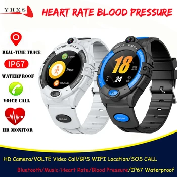 Смарт-Часы для Видеозвонков 4G, Детские Студенческие Мужские Часы для измерения сердечного ритма и артериального давления, GPS-Камера для Отслеживания Местоположения, Телефон для Вызова SOS, Умные Часы
