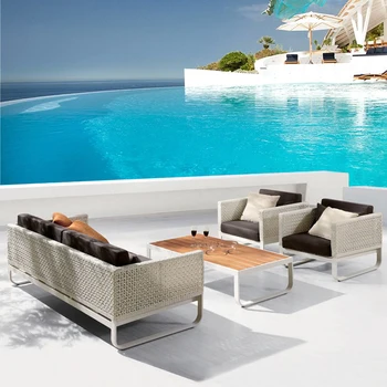 Современный открытый ротанговый диван для отдыха вилла сад балкон внутренний двор бассейн простой чайный балкон ротанговый стул