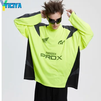 Футболка YICIYA y2k, укороченный топ унисекс в стиле kpop с длинными рукавами, женские футболки в стиле хип-хоп, летние блузки, футболки оверсайз, футболки, модная одежда